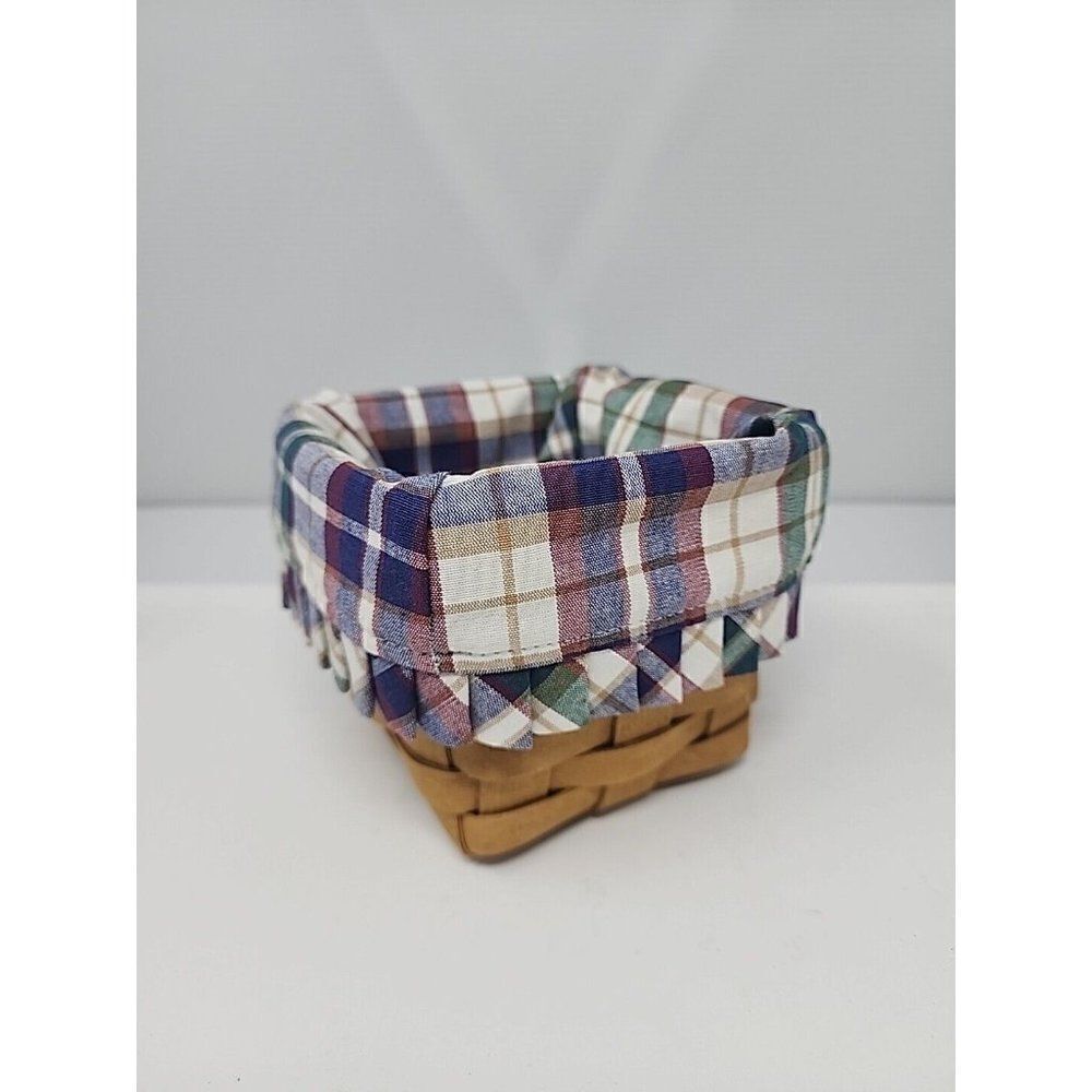 Small Teaspoon Basket w/Woven Traditions & Plastic Liner Longaberger Natural